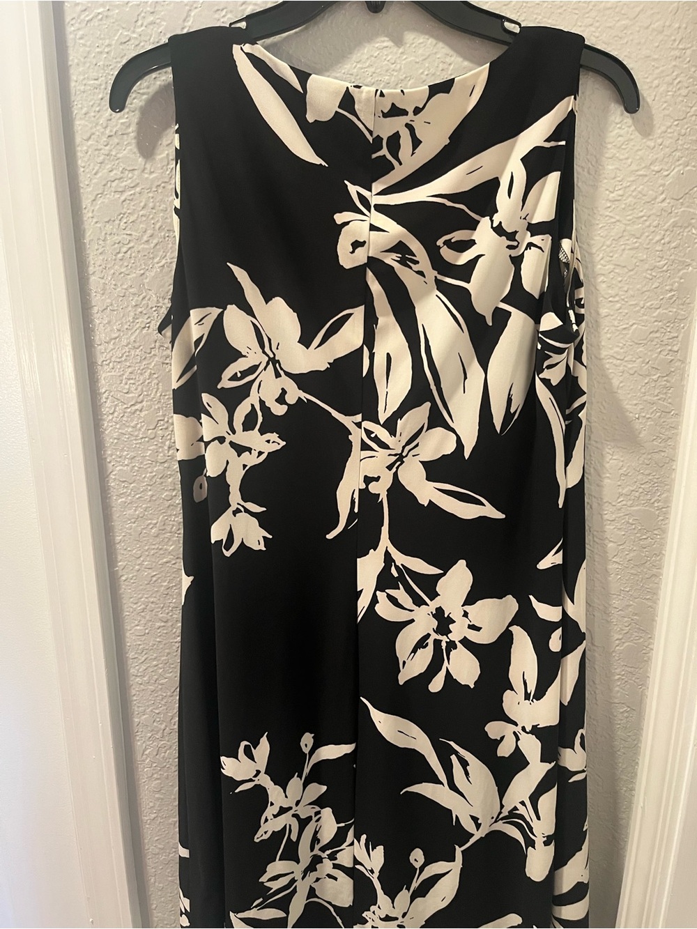 American Living Black and White Floral Midi Dress